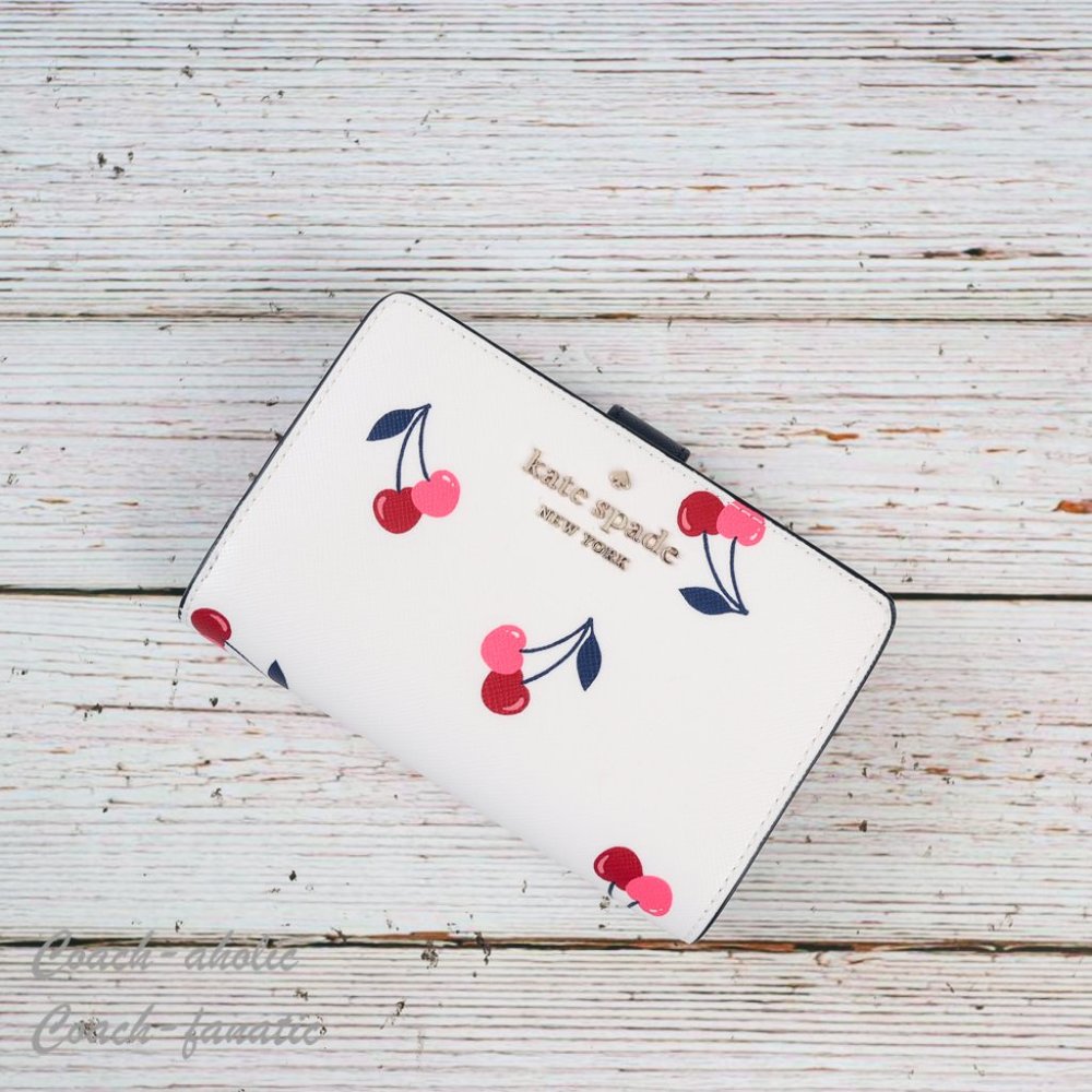 Kate Spade Staci Dancing Cherrie Cherry Medium Compact Zip Around Wallet